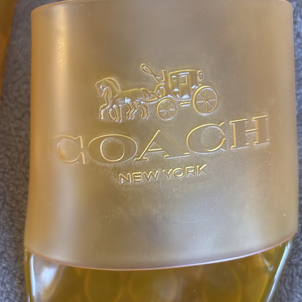Coach Women's Amber Gold Slide Sandals - Picture 2 of 6